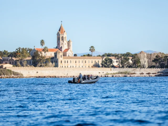 Boating around Ile Saint-Honorat in Cannes